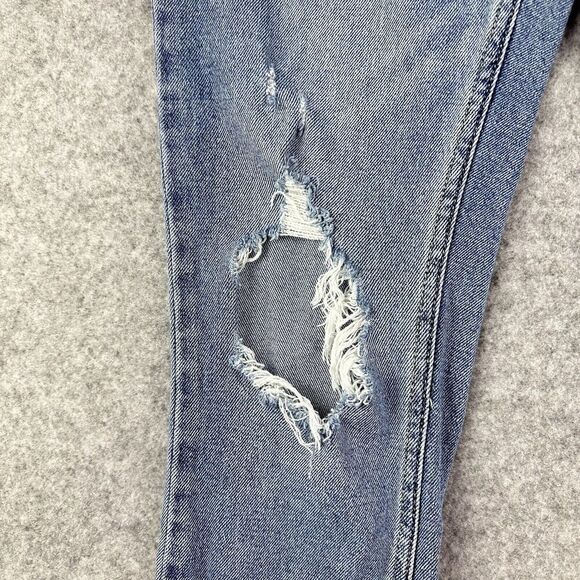 Abercrombie Fitch Mom Jeans Womens 25/0 Blue Medium Wash Destroyed Relaxed Denim - Picture 5 of 16